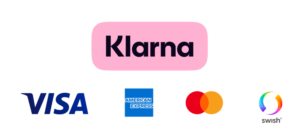 Klarna Visa AMEX MasterCard Swish